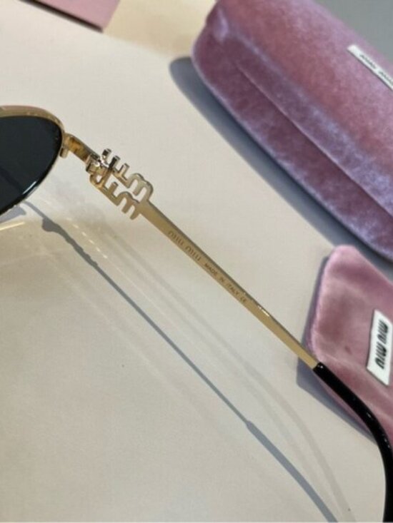 Miu Miu Gold and Black Sunglasses main image 3